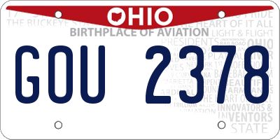 OH license plate GOU2378