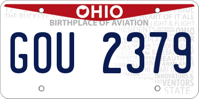 OH license plate GOU2379