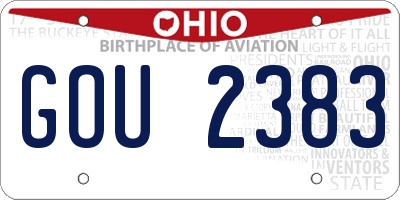 OH license plate GOU2383