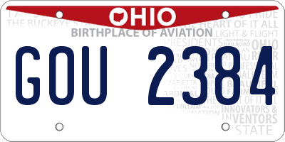 OH license plate GOU2384