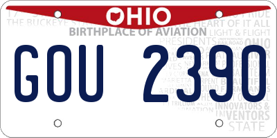 OH license plate GOU2390