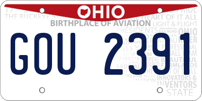 OH license plate GOU2391