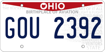 OH license plate GOU2392
