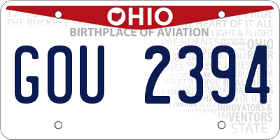 OH license plate GOU2394