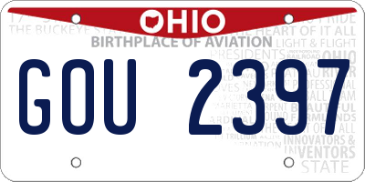 OH license plate GOU2397
