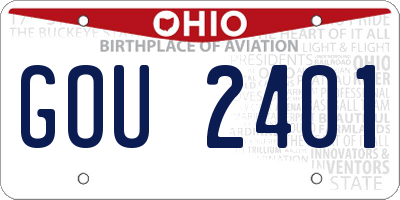 OH license plate GOU2401