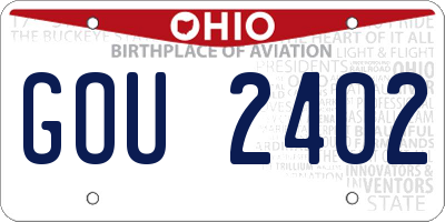 OH license plate GOU2402