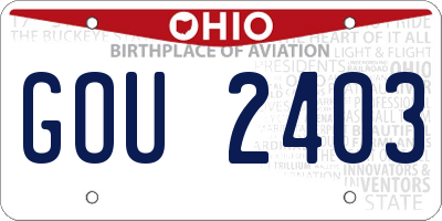 OH license plate GOU2403