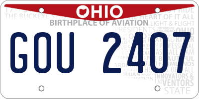 OH license plate GOU2407