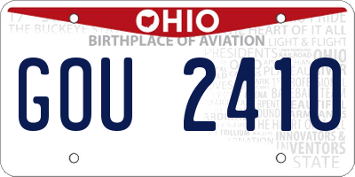 OH license plate GOU2410