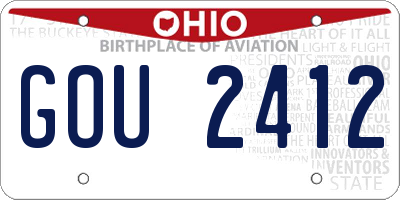OH license plate GOU2412