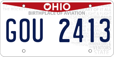 OH license plate GOU2413