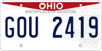 OH license plate GOU2419