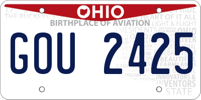 OH license plate GOU2425