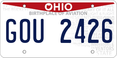 OH license plate GOU2426