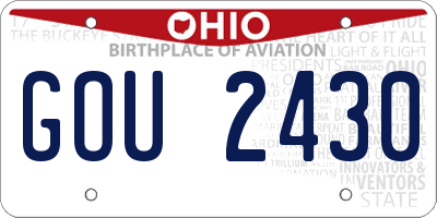 OH license plate GOU2430