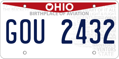 OH license plate GOU2432
