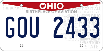 OH license plate GOU2433
