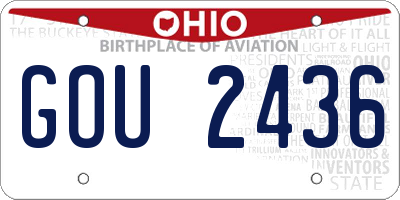 OH license plate GOU2436