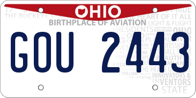 OH license plate GOU2443