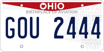 OH license plate GOU2444