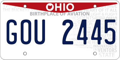 OH license plate GOU2445
