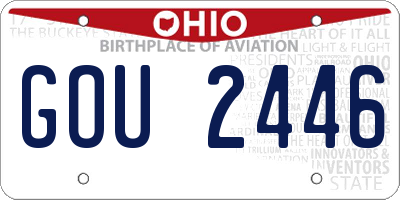 OH license plate GOU2446