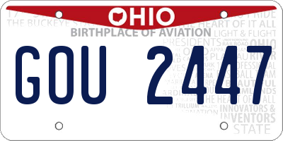 OH license plate GOU2447
