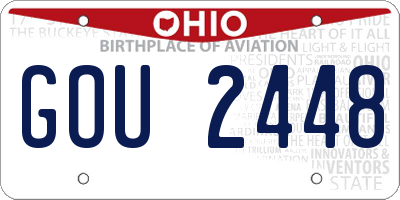 OH license plate GOU2448