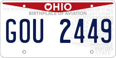 OH license plate GOU2449