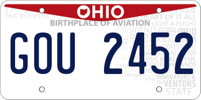 OH license plate GOU2452