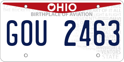 OH license plate GOU2463