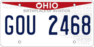 OH license plate GOU2468