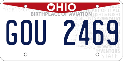 OH license plate GOU2469