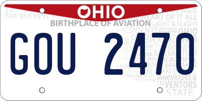 OH license plate GOU2470