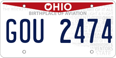 OH license plate GOU2474