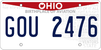 OH license plate GOU2476