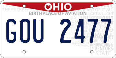 OH license plate GOU2477