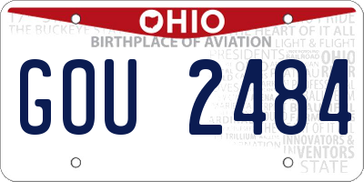 OH license plate GOU2484