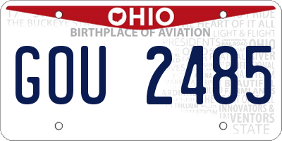 OH license plate GOU2485