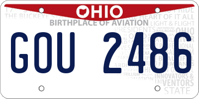 OH license plate GOU2486
