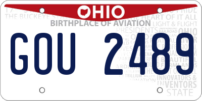 OH license plate GOU2489