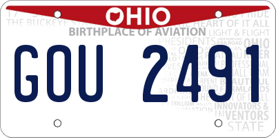 OH license plate GOU2491