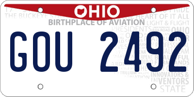 OH license plate GOU2492