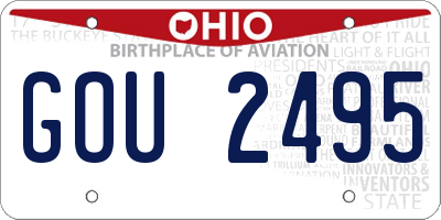 OH license plate GOU2495