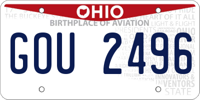 OH license plate GOU2496