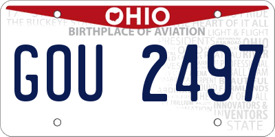 OH license plate GOU2497
