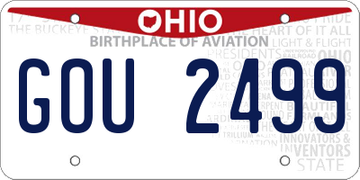 OH license plate GOU2499