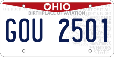 OH license plate GOU2501