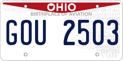 OH license plate GOU2503